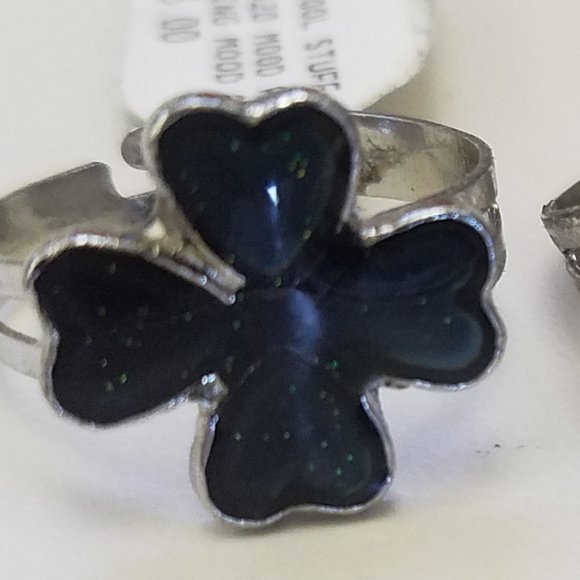 MENS Set of 3 MOOD RINGS clovers & statement NEW - Picture 5 of 9